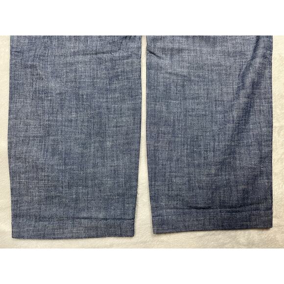 LL Bean Womens Chambray Linen Wide Leg Pant Beachy Preppy Coastal Classic 18 NWT - Picture 8 of 13
